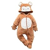 Hzjundasi 新生児 ベビー 男の子 ヒツジの形状 ロンパース 幼児 フード付き 保暖 防寒 長袖 コットン ジャンプスーツ 秋冬 アウターウェア 出産祝い 服装