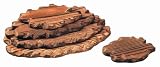 焼杉手彫花台　（特々大）　信楽焼 陶器 花器 花入 花瓶