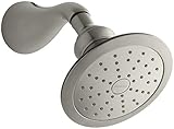 KOHLER 45411-BN Revival Single Function Wall Mount Showerhead with Katalyst Air Induction Spray, 2.0
