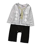 ベビー漫画ボディスーツ Baby Boy Romper, 1Pcs Toddler Gentleman Formal Outfit Set with Suit Vest & Bowtie BB@JPZ