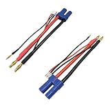 LinsyRC 2パックEC5メスコネクタは4MM 4.0MM弾丸バナナコネクタプラグに変換、2S Lipo JST-XHバランスプラグリード線付き