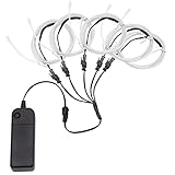 YnGia ELワイヤー ネオンワイヤー エレクトロルミネッセンス EL 照明 ELチューブ ライト ホワイト 1M 3V 電源ユニット付属 車サイドモール 看板作り パーティーデコ ネオンサイン改造 コスプレ 服装DIY 5本キット