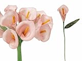 tableclothsfactory 60個Single Stem人工Mini Calla Lillies – ピンク