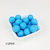 Mamimami Home シリコーン製 安全歯固め ビーズ 20MM 授乳看護用 ネックレス おしゃぶりチェーン 幼児 噛がため玩具 新生児贈り物 DIY用 円形 アクセサリー 17色選択可能 50