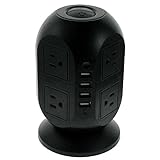 ウォールAC電源ソケットストリップ8アウトレットサージプロテクター4つのUSB充電ステーション