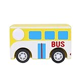 Domybest 小型バスおもちゃ 知育玩具 素敵なバスの木製おもちゃ シミュレーションデザイン シックなモデリング グライド機能 3歳以上に適して