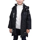 OCHENTA 子ども ダウンジャケット ダウンベスト ダウンコート 中綿コート キッズ 防寒 フード付き アウター 男の子 冬 ボーイズ　ブラック　120