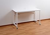 デスク 勉強机 キャスター付 モダン PCデスク 120cm カラー：ホワイト