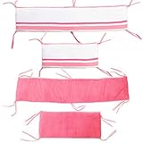 One Grace Place Simplicity Hot Pink Crib Bumper, Hot Pink and White by One Grace Place [並行輸入品]