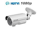 Ezdiyworld-HDTVI 1080P Bullet Camera 2MP 1/2.7 CMOS 42IRs VF 2.8-12mm works with Analog's DVR White 