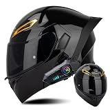 MOTOBOSS バイクヘルメット フルフェイスヘルメット ブルートゥース付き システムヘルメット フリップアップ メンズ レディース 四季対応 オートバイジェット ダブルシールド大きいサイズ 洗える裏地 日焼け止め UVプロテクション Bluetooth 耐衝撃 DOT認定 防風雨 通勤 通学 (L,B12)