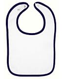 Rabbit Skins Infant Terry Snap Bib (White_Navy) (ALL) by Rabbit Skins [並行輸入品]