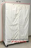 ストレージ棚ユニットカバーでオフホワイト色(複数のサイズ 48"Wx18"Dx72"H shelf 4919 off white