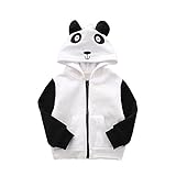 POTOJP ベビー服 ふわふわ 薄いコート 赤ちゃん服 子供服 新生児服 ベビー服 動物ちゃん ジャケット 帽子付き アウターウェア トレーナー キッズ衣装 春秋冬 普段用 (110, パンダ)