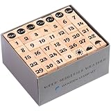 数字 スタンプ かわいい 木製スタンプ 多目的 スタンプセット ボックス ケース Diy クラフト 42個/セット