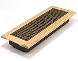 Accord GFOAB412 Oak Frame Floor Register with Forte Design, 4-Inch x 12-Inch(Duct Opening Measuremen