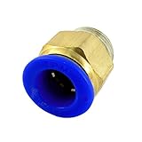 uxcell クイックカプラ　空気圧クリック継手　コエアコンプレッサー　1/2PTスレッド　チューブ直径14mm　4個