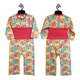 DPB（ディーピービー）ハラマキ付き長袖パジャマ（クマ）（アカ・ピンク）（80〜95cm） (95ｃｍ, ピンク)