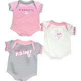 リーボックMinnesota Vikings Infant 3ピースクリーパーセット – ピンク0 – 3 Months