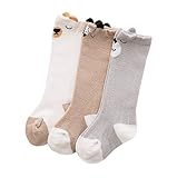 赤ちゃん　ベビー　3足セット　コットン　動物柄　春　秋　かわいい　柔らかい　暖かい　靴下　ベビーソックス (S(0歳~1歳), A)