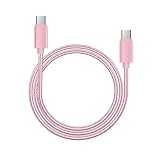 USB Type C to Type C ケーブル 1.5m 60W/3A急速充電 iPhone 16 充電ケーブル 高速データ転送 高耐久ナイロン USB C to USB C iPhone 16/15/Pro/Plus/ProMax/MacBook/iPad Pro/Air/Galaxy/Xperia/Pixel等タイプC機種対応(1.5m、ローズゴールド)