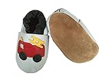 Tipsie Toes Baby Soft Sole Genuine Leather Shoes First Walkers - Fire Truck (4.4" foot) (6-12 Month 