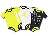 (Jordan)ジョーダン ベビーロンパース 3点セット (9/12M(9～12ヶ月), レモン白ダークグレー) [並行輸入品]