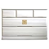 105-3LC ポイント 11/1　／ 幅105 チェスト タンス 収納 安い 国産 日本製 ホワイトチェスト 白いチェスト ビギナー向け タイル付き スライドレール付