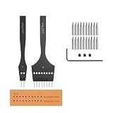 WUTA 丸目打ち 第3世代菱目打ち レザークラフト 工具 取り外し可能 パンチアクセサリ DIY用 革細工 セット(4mm- 2+8)