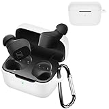 UIUIKA Sennheiser CX True Wireless SE ケース ゼンハイザー（Sennheiser）CX True Wireless/CX True Wireless SE 保護カバー 柔らかい シリコン製 落下防止 キズ防止 耐衝撃 防塵 軽量 装着充電可能 カラビナ付き 紛失防止(ホワイト)