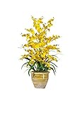 ほぼ自然1070-yl Triple Dancing LadyシルクFlower Arrangement、イエロー