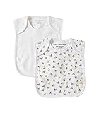Burt's Bees Baby Boy Organic Set of 2 Lap Shoulder Bibs - Cloud by Burt's Bees Baby [並行輸入品]
