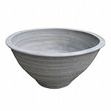16号 大型 大きな睡蓮鉢 手造り丸ワン型削り イブシ銀 水鉢 陶器 おしゃれ 和風 国産 三河焼き 1002-17