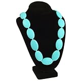 Teething Necklace Jewelry - Organic BPA Free Silicone Chew Beads Teether Toys for Nursing Moms - Ova