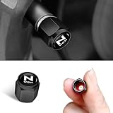 N-WGN専用エアバルブキャップ 車 タイヤエアバルブ 対応 N-WGN 1系 2系 3系 4系 六角形 円柱形 盗難防止 防錆 防水 エア漏れ防止 タイヤバルブ交換用 カー 外装 パーツ (ブラック)
