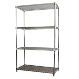 国華園 スチールラックW75・4段 １個 パイプ径19mm ラック 幅75×奥行35×高さ124cm 7.6kg クロムメッキ