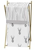 Sweet Jojo Designs Baby Children Kids Clothes Laundry Hamper for Grey and White Woodland Deer Beddin