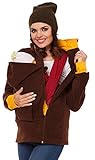 TUOKING ベビーカンガルーパーカージャケット安全で温かいセーターママロングスリーブ服 (XXL, 褐色)