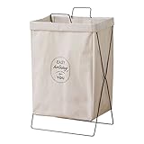 ワイエムワールド オシャレなロゴ入り 折りたたみ式 ランドリーボックス ランス 【カラー：キナリ】 19-030