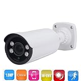 ENSTER 1/4" OV CMOS sensor with ICR 1.0MP IP66 Waterproof Bullet POE Camera 4pieces Array IR LED 40M