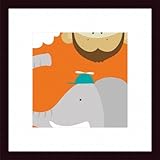 Barewalls Wall Decor by Yuko Lau, Safari Monkey and Elephant [並行輸入品]