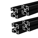 Coavoo 4040 アルミ押出 長さ16.54インチ/420mm Tスロット ブラック 4個パック 押出アルミニウム 40mm x 40mm 40シリーズ Tタイプ プロファイル 陽極酸化加工 ヨーロッパ規格 リニアレールフレーム 4個