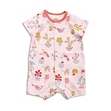 baby ampersand 鳥とサボテン柄ロンパス　ピンク　60cm