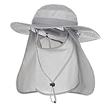 Cshidworld　　　360°UV保護夏の屋外日焼け防止釣りキャップ首の顔のフラップハット男性、女性、バックパッキング、サイクリング、ハイキング、釣り、庭、狩猟野外キャンプ