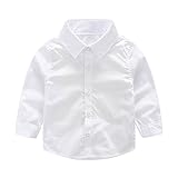 Chinatera Baby Boys Girls紳士シャツホワイト長袖シャツトップ服 カラー: ホワイト