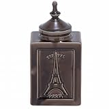 EcWorld Enterprises 7796717 Urban Designs Eiffel Paris 14 In. Decorative Ceramic Accent Jar - Cracke