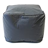 Gold Medal Leather Look Vinyl Ottoman, Small, Ebony by Gold Medal