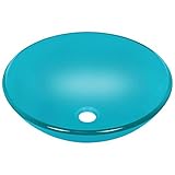 MR Direct 601 Turquoise Coloured Glass Vessel Sink [並行輸入品]