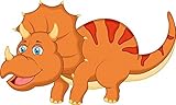 Wallmonkeys Cute Dinosaur Cartoon Peel and Stick Wall Decals WM128548 (24 in W x 14 in H) [並行輸入品]