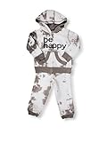 Be Happy Boys Hooded Sweat Suit in Grey Tie Dye カラー: グレー